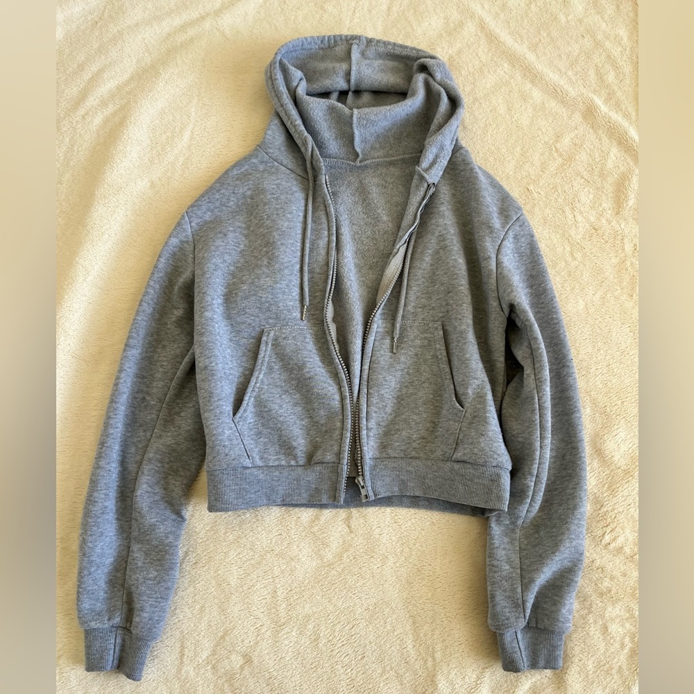 Cropped zip hoodie